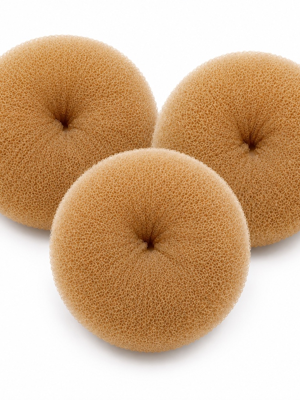 7 Inch Hair Donut Bun Maker 3 Pack Light Brown Jumbo Updo Shaper